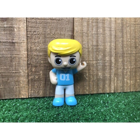 Ryans World Toy Ryan Mini Collectible Figure 3 Inches Blonde Boy Blue Jersey - Picture 1 of 3